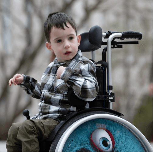 Boy in a wheelchair